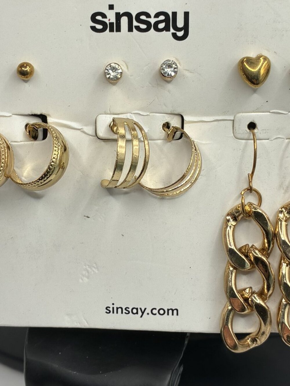6-Pack Gold Earrings: Hearts, Hoops, Studs, Dangles, Diamonds